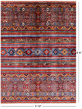 Khorjin Persian Gabbeh Hand Knotted Wool Rug - 4' 10" X 6' 6" - Golden Nile