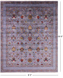 Grey Peshawar Handmade Wool Rug - 8' 3" X 10' 0" - Golden Nile