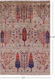 Tribal Persian Gabbeh Hand Knotted Wool Rug - 3' 5" X 4' 10" - Golden Nile