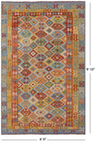 Reversible Kilim Flat Weave Wool Rug - 6' 6" X 9' 10" - Golden Nile