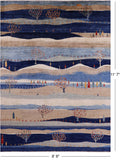 Tribal Persian Gabbeh Hand Knotted Wool Rug - 8' 8" X 11' 7" - Golden Nile