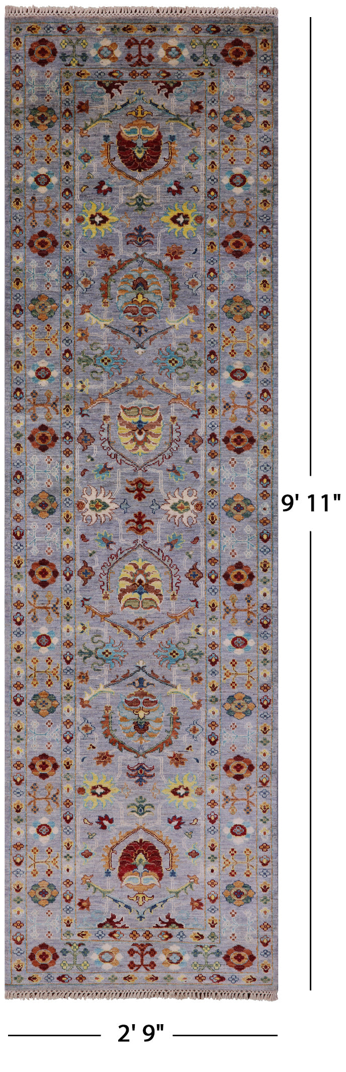 Peshawar Handmade Wool Runner Rug - 2' 9" X 9' 11" - Golden Nile