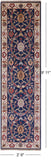 Blue Peshawar Handmade Wool Runner Rug - 2' 9" X 9' 11" - Golden Nile