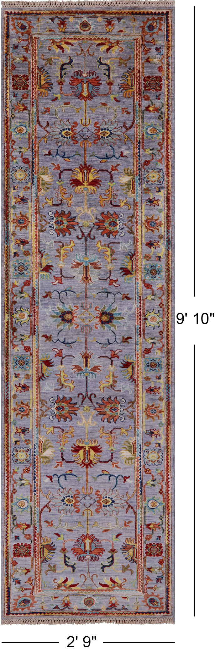 Peshawar Handmade Wool Runner Rug - 2' 9" X 9' 10" - Golden Nile