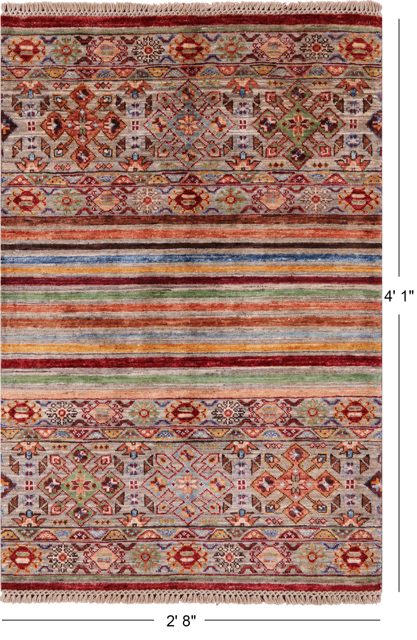 Khorjin Persian Gabbeh Hand Knotted Wool Rug - 2' 8" X 4' 1" - Golden Nile