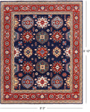 Blue Persian Fine Serapi Handmade Wool Rug - 8' 0" X 9' 10" - Golden Nile