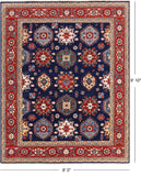 Blue Persian Fine Serapi Handmade Wool Rug - 8' 0" X 9' 10" - Golden Nile
