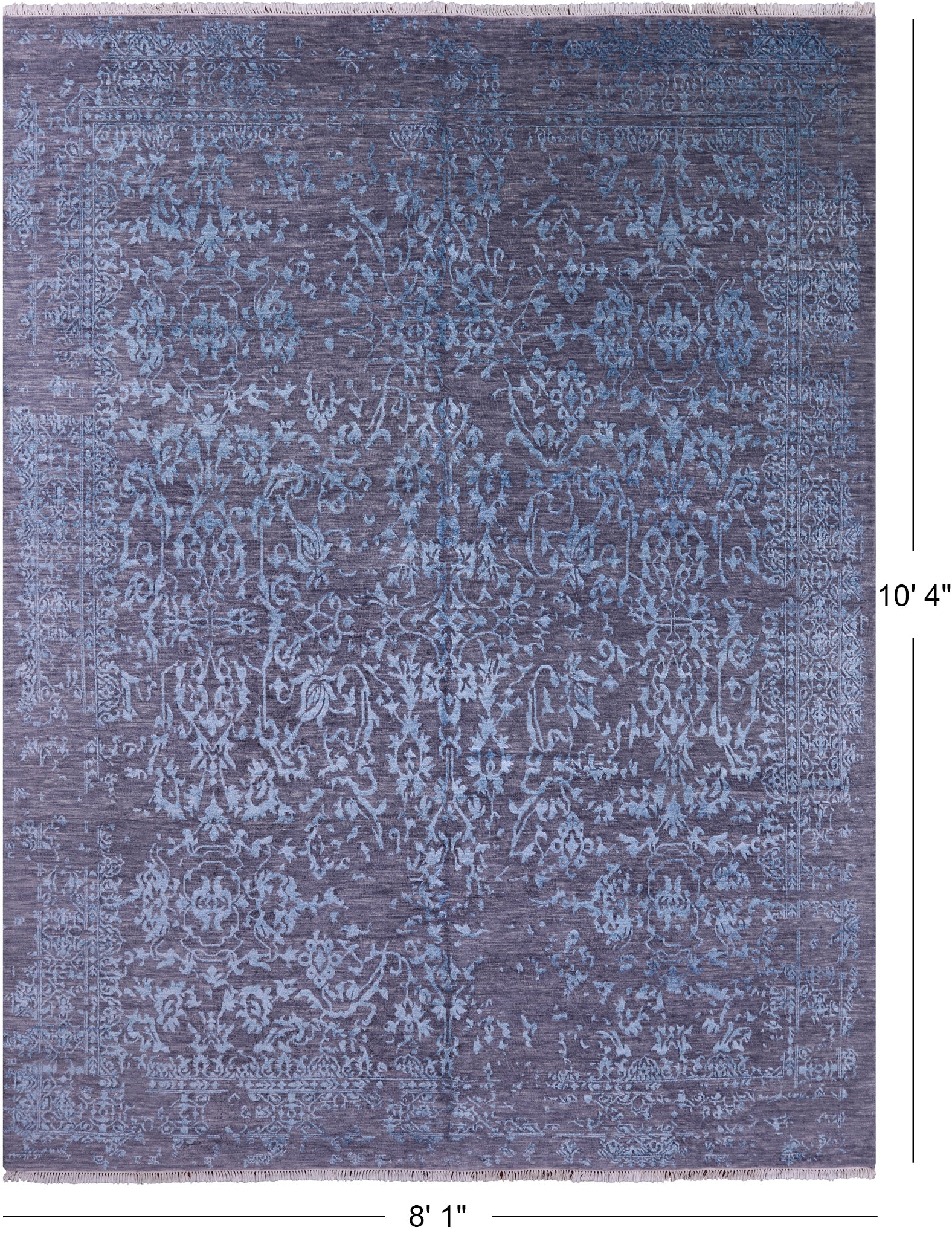 Modern Handmade Wool & Silk Rug - 8' 1" X 10' 4" - Golden Nile
