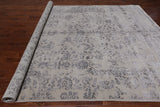 Grey Modern Hand Knotted Wool & Silk Rug - 9' 1" X 11' 10"