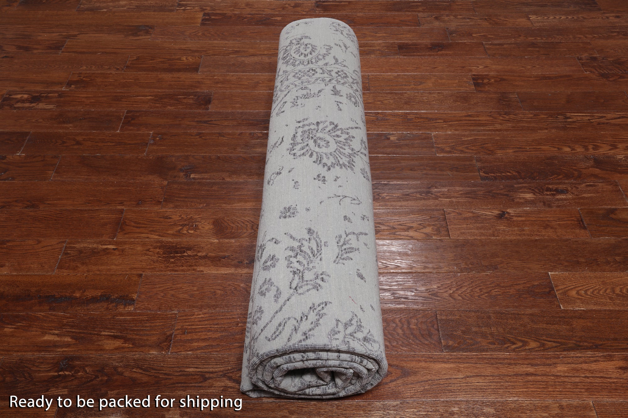 Grey Modern Hand Knotted Wool & Silk Rug - 9' 1" X 11' 10"