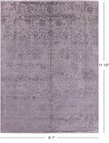 Grey Modern Hand Knotted Wool & Silk Rug - 9' 1" X 11' 10" - Golden Nile