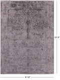 Grey Modern Hand Knotted Wool & Silk Rug - 8' 10" X 12' 3" - Golden Nile