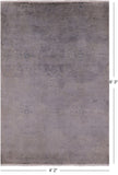 Grey Full Pile Overdyed Hand Knotted Wool Rug - 4' 2" X 6' 3" - Golden Nile