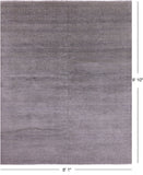 Grey Savannah Grass Handmade Wool & Silk Rug - 8' 1" X 9' 10" - Golden Nile