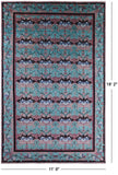 Grey William Morris Hand Knotted Wool Rug - 11' 9" X 18' 2" - Golden Nile