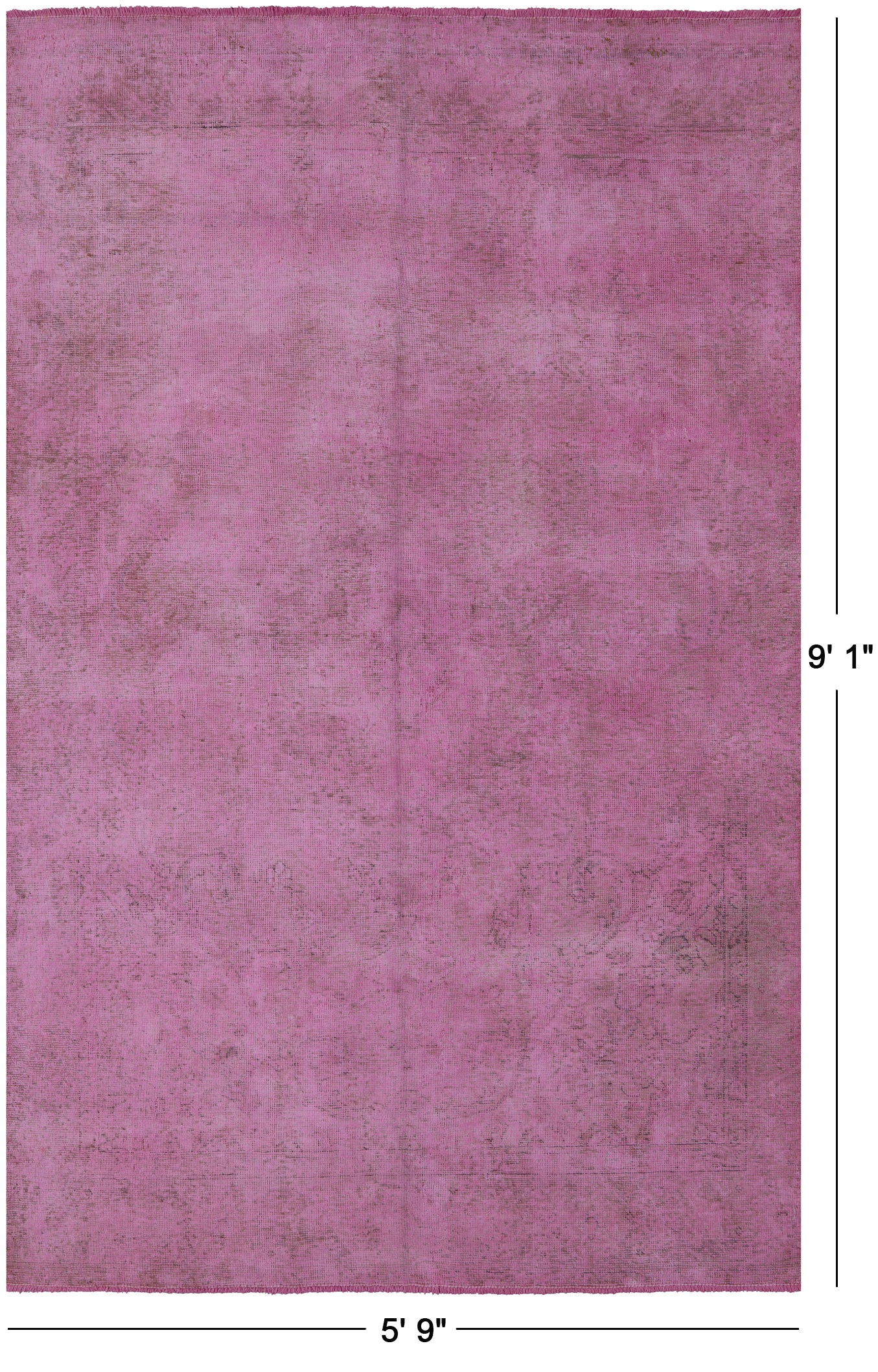 Pink Persian Overdyed Hand Knotted Wool Rug - 5' 9" X 9' 1" - Golden Nile