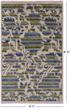 Ivory William Morris Rose Garden Hand Knotted Wool Rug - 4' 1" X 6' 3" - Golden Nile