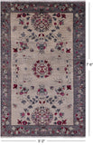 Ivory William Morris Hand Knotted Wool Rug - 5' 0" X 7' 6" - Golden Nile