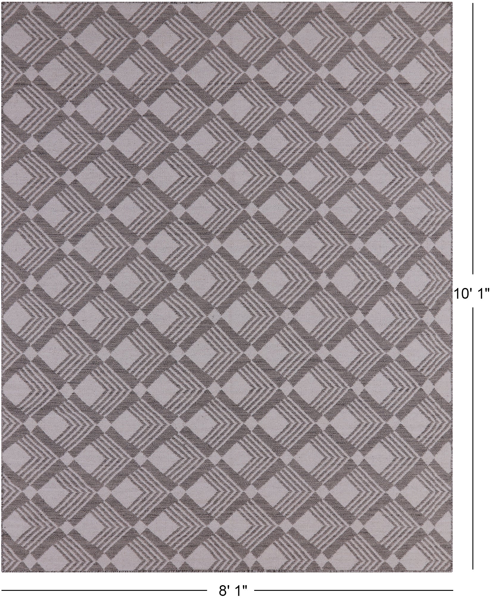 Flat Weave Wool Rug - 8' 1" X 10' 1" - Golden Nile