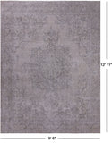 SUPER SALE Ivory Persian Vintage White Wash Hand Knotted Wool Rug - 9' 6" X 12' 11"