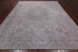 SUPER SALE Ivory Persian Vintage White Wash Hand Knotted Wool Rug - 9' 6" X 12' 11"