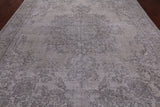 SUPER SALE Ivory Persian Vintage White Wash Hand Knotted Wool Rug - 9' 6" X 12' 11"