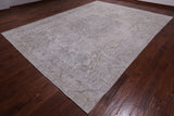 SUPER SALE Ivory Persian Vintage White Wash Hand Knotted Wool Rug - 9' 6" X 12' 11"