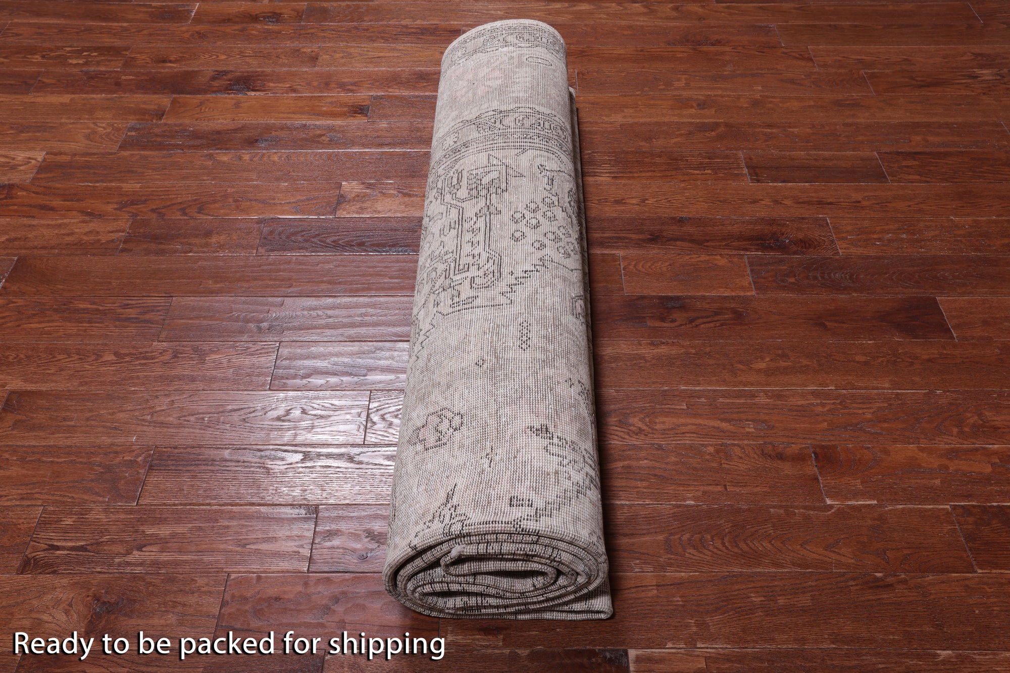 SUPER SALE Ivory Persian Vintage White Wash Handmade Wool Rug - 9' 6" X 12' 1"