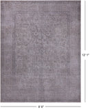 SUPER SALE Ivory Persian Vintage White Wash Handmade Wool Rug - 9' 6" X 12' 1"