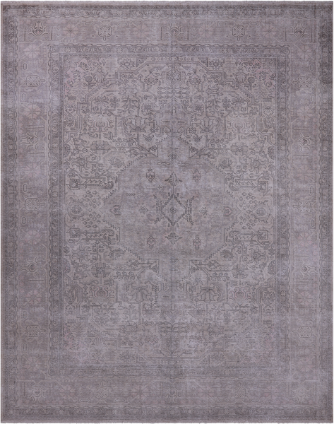 SUPER SALE Ivory Persian Vintage White Wash Handmade Wool Rug - 9' 6" X 12' 1"