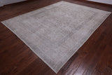 SUPER SALE Ivory Persian Vintage White Wash Handmade Wool Rug - 9' 6" X 12' 1"