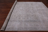 SUPER SALE Ivory Persian Vintage White Wash Handmade Wool Rug - 9' 6" X 12' 1"