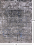 Abstract Contemporary Hand Knotted Wool & Silk Rug - 8' 11" X 12' 1" - Golden Nile