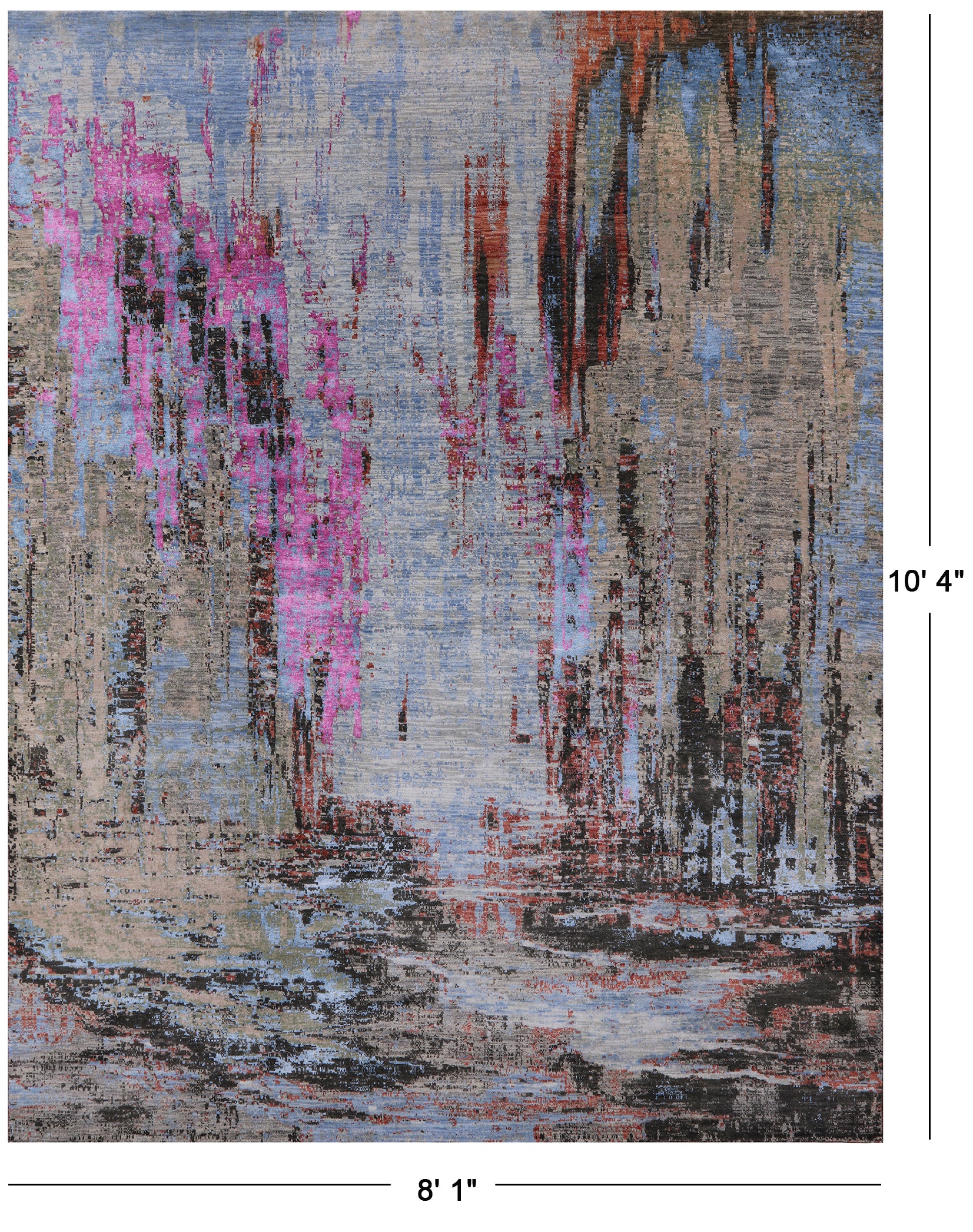 Modern Hand Knotted Wool & Silk Rug - 8' 1" X 10' 4" - Golden Nile