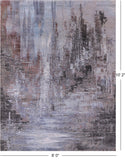 Abstract Modern Hand Knotted Wool & Silk Rug - 8' 0" X 10' 2" - Golden Nile