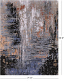 Abstract Modern Handmade Wool & Silk Rug - 7' 11" X 10' 2" - Golden Nile