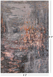 Contemporary Hand Knotted Wool & Silk Vase Design Rug - 6' 0" X 9' 3" - Golden Nile