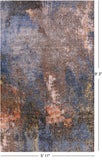 Abstract Modern Hand Knotted Wool & Silk Rug - 5' 11" X 9' 3" - Golden Nile