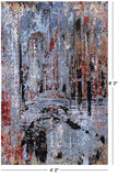 Abstract Modern Hand Knotted Wool & Silk Rug - 4' 2" X 6' 2" - Golden Nile