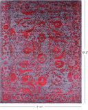 Grey Modern Hand Knotted Wool & Silk Rug - 7' 11" X 10' 2" - Golden Nile