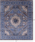 Geometric Persian Mamluk Hand Knotted Wool Rug - 8' 2" X 9' 8" - Golden Nile