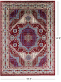 Red Geometric Persian Mamluk Hand Knotted Wool Rug - 10' 3" X 14' 3" - Golden Nile