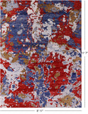Abstract Modern Hand Knotted Wool Rug - 8' 11" X 11' 7" - Golden Nile