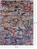 Abstract Modern Hand Knotted Wool Rug - 8' 10" X 12' 3" - Golden Nile