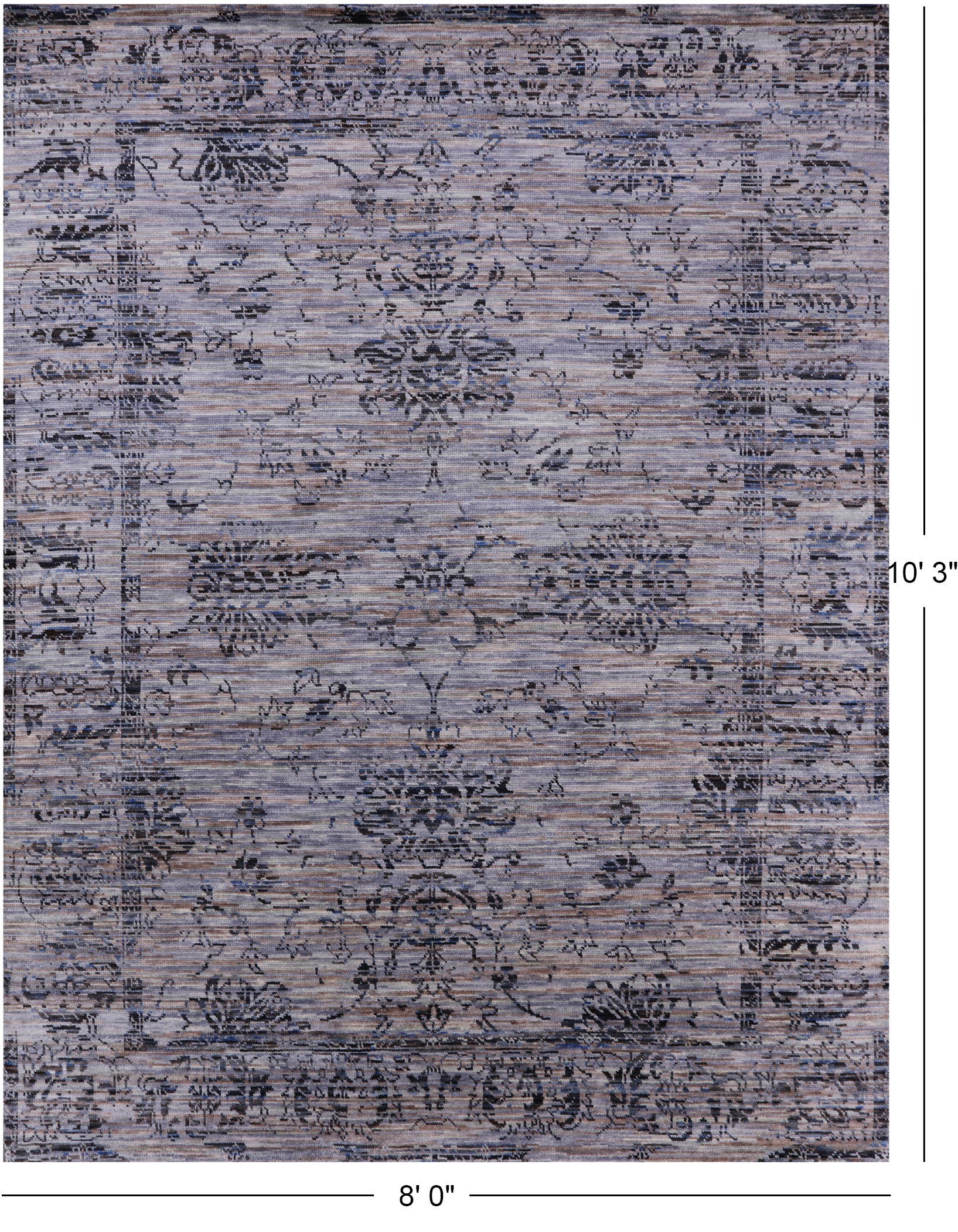 Modern Hand Knotted Wool Rug - 8' 0" X 10' 3" - Golden Nile