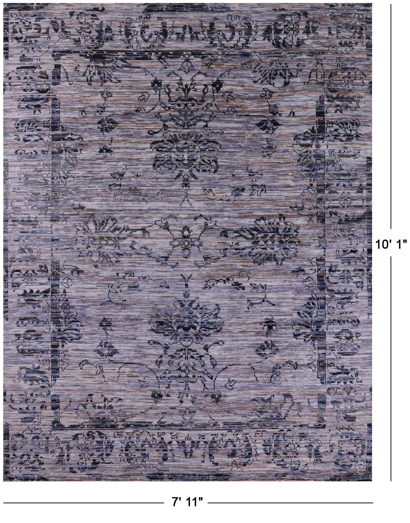 Modern Hand Knotted Wool Rug - 7' 11" X 10' 1" - Golden Nile
