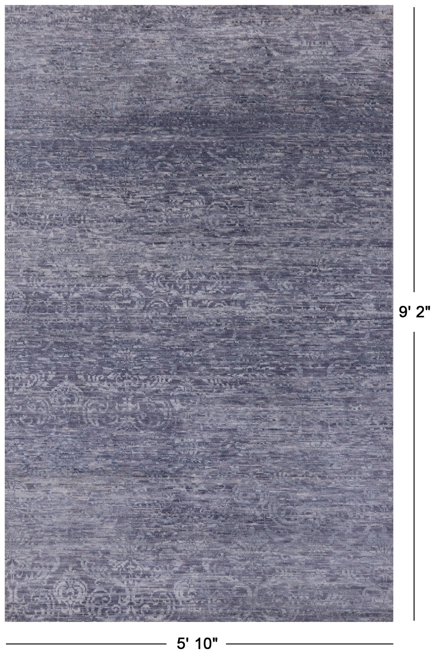 Modern Hand Knotted Wool Rug - 5' 10" X 9' 2" - Golden Nile