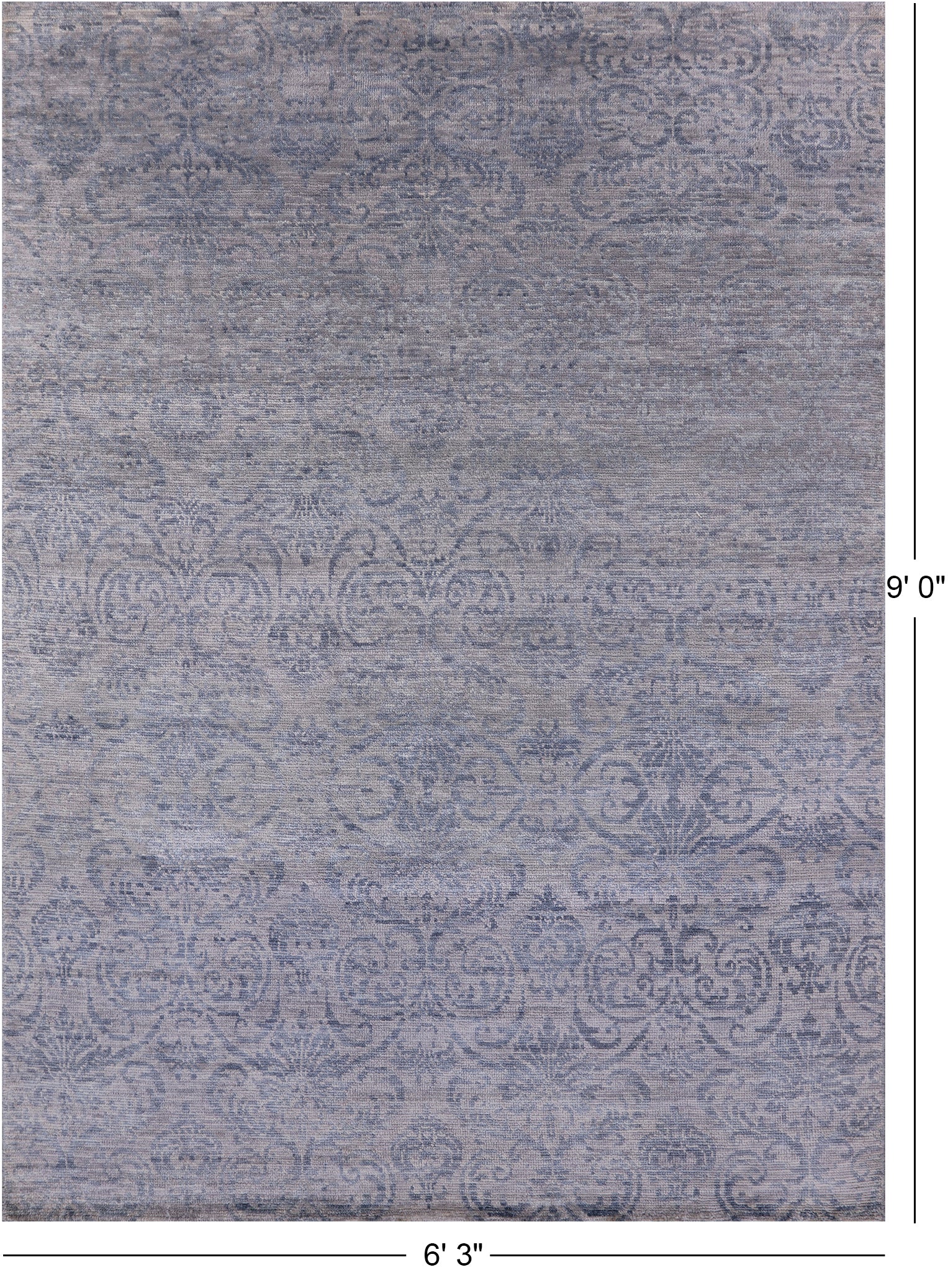 Modern Hand Knotted Wool Rug - 6' 3" X 9' 0" - Golden Nile