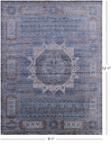 Geometric Persian Mamluk Hand Knotted Wool Rug - 9' 1" X 12' 1" - Golden Nile