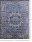 Geometric Persian Mamluk Hand Knotted Wool Rug - 9' 1" X 12' 1" - Golden Nile
